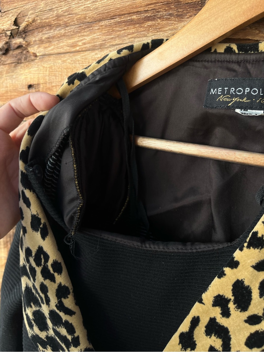 METROPOLITAN | Vintage 90s Y2K Leopard Black Pencil Skirt & Jacket Set 12 - Picture 7 of 12